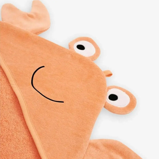 100% Cotton Crab Baby Hooded Towel & Swaddle Blanket Joy Gift London