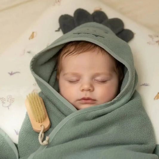 100% Cotton Dinosaur Baby Hooded Towel & Swaddle Blanket – Dark Green (Unisex Newborn Gift) Joy Gift London