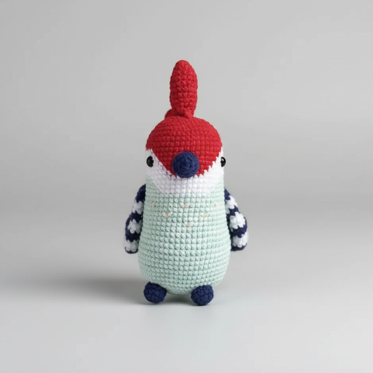 Crochet Cute Bunny Rattle and Bunny Ear Baby Booties Gift Set 2pc White/Red Joy Gift London