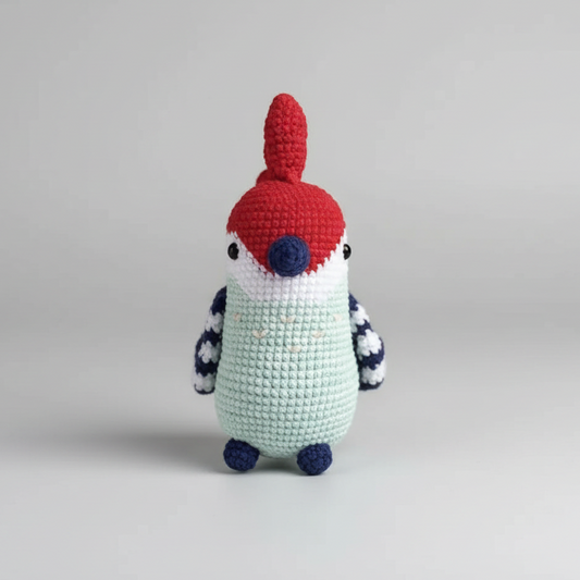 Crochet Cute Bunny Rattle and Bunny Ear Baby Booties Gift Set 2pc White/Red Joy Gift London