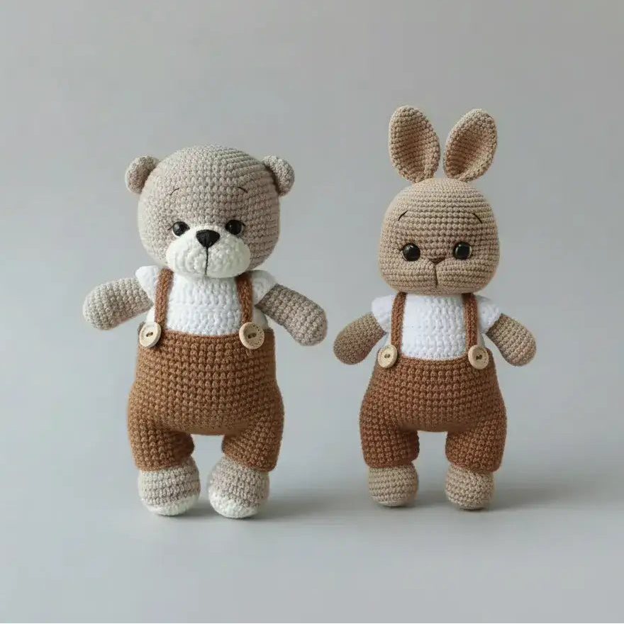 Handmade Crochet Pink Kitten Toy with Heart Joy Gift London