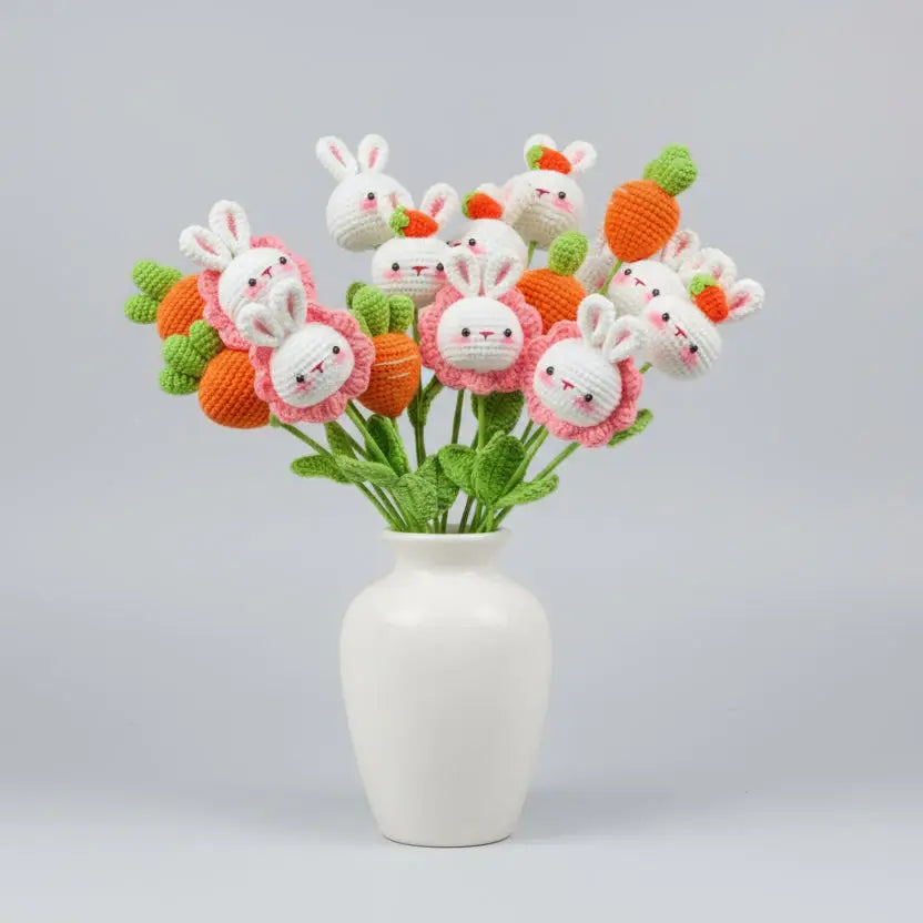 Crochet Easter Eggs Pattern, Lamb, Bunny, Carrot and Daffodil ornament pdf, Spring Garden PDF Joy Gift London