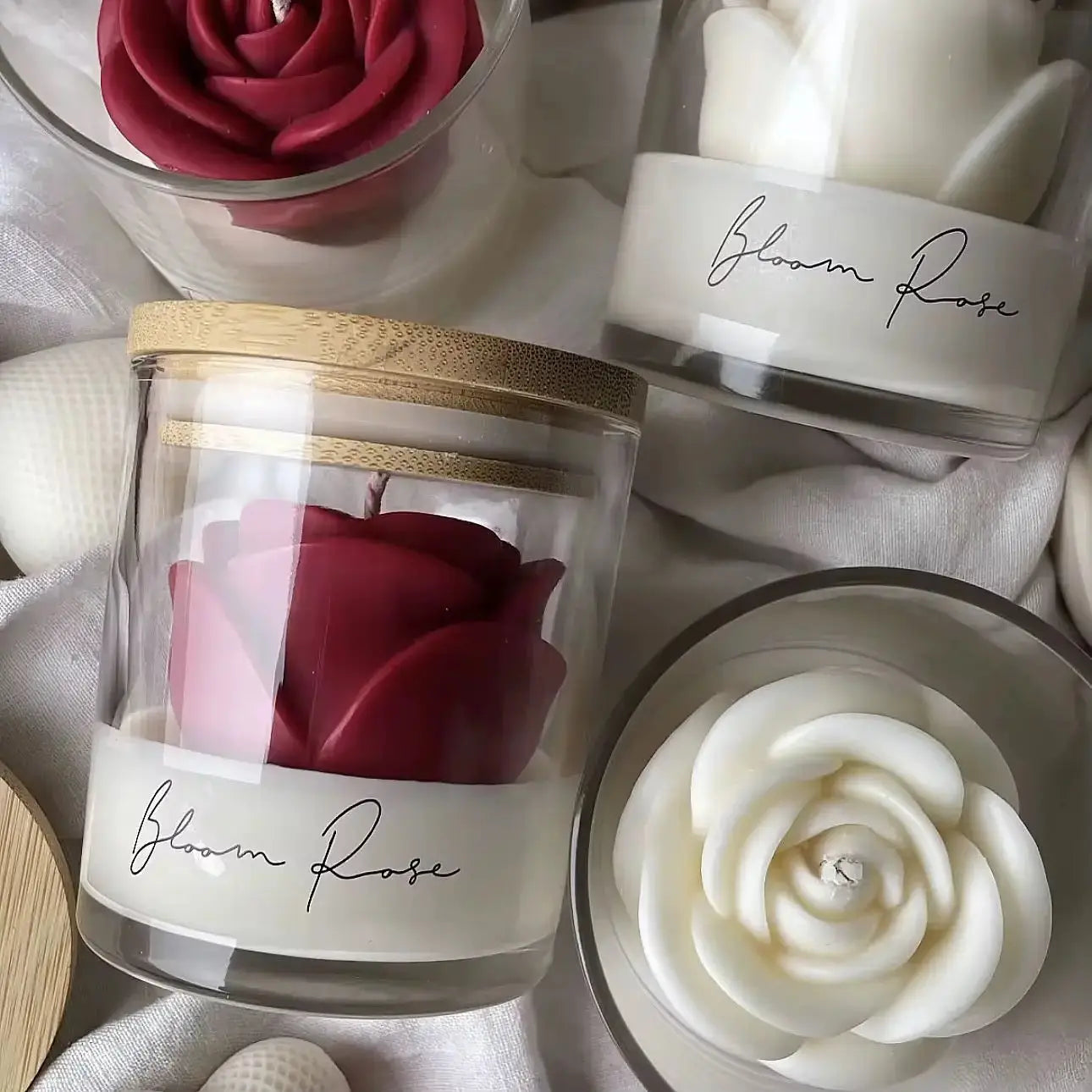 (Copy) Handmade Rose Candles (4 Pack) – Red Floral Design Joy Gift London