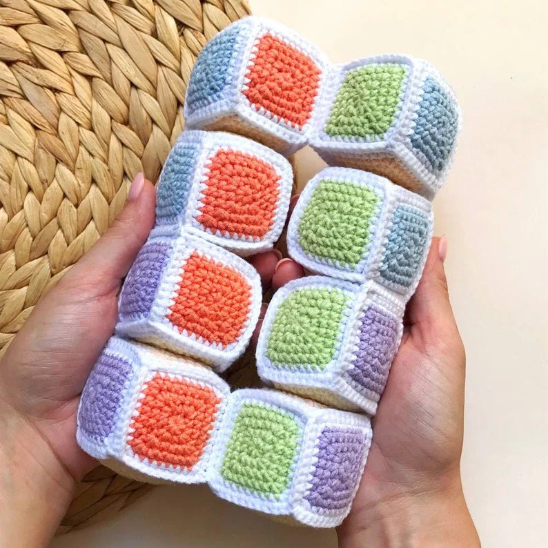 Handmade Crochet Montessori Fidget Cube – Calming Sensory Toy - Joy Gift London