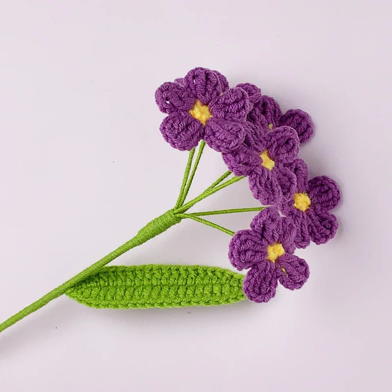 Handmade Crocheted Forget - me - not Flowers - Joy Gift London