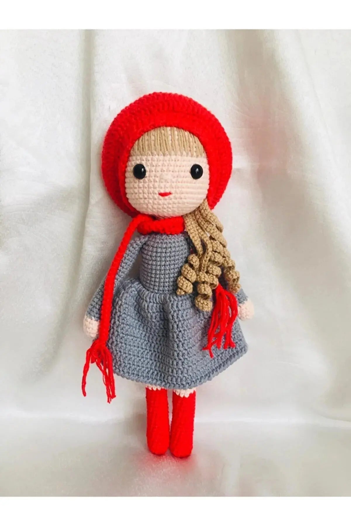 Crochet Little Red Riding Hood Doll Toy for Imaginative Play - Joy Gift London