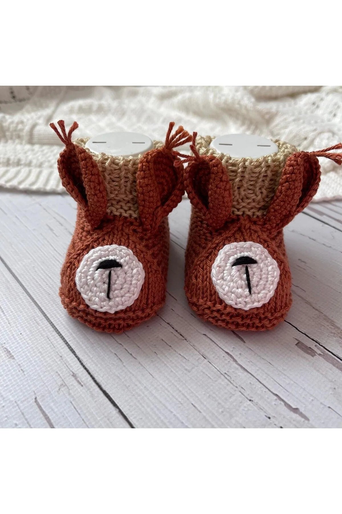 Crochet Baby Shoes Reindeer