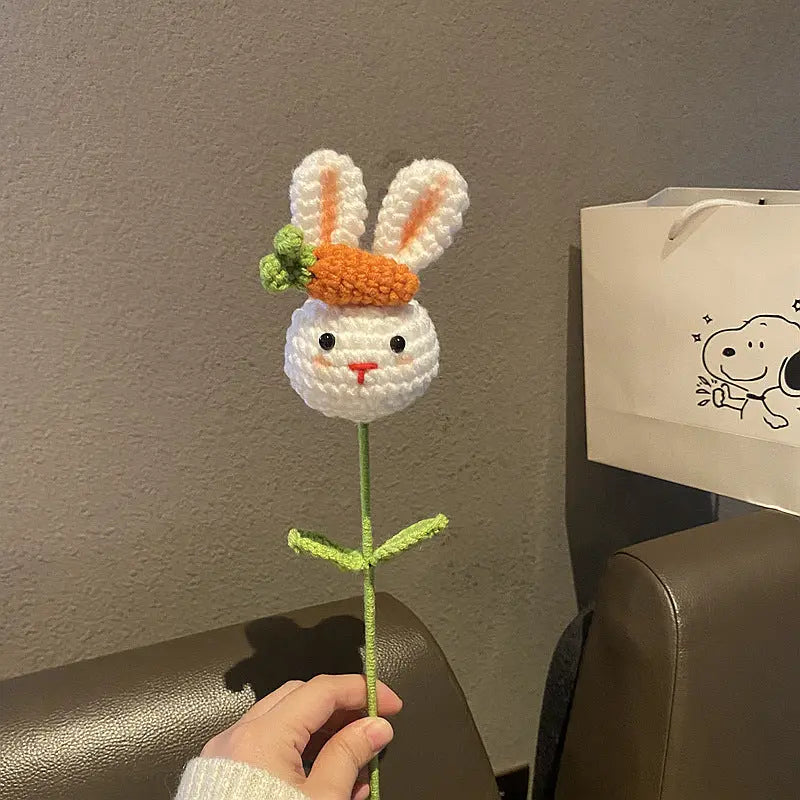 Handmade Crocheted Cute Bunny Carrot Bouquet Joy Gift London