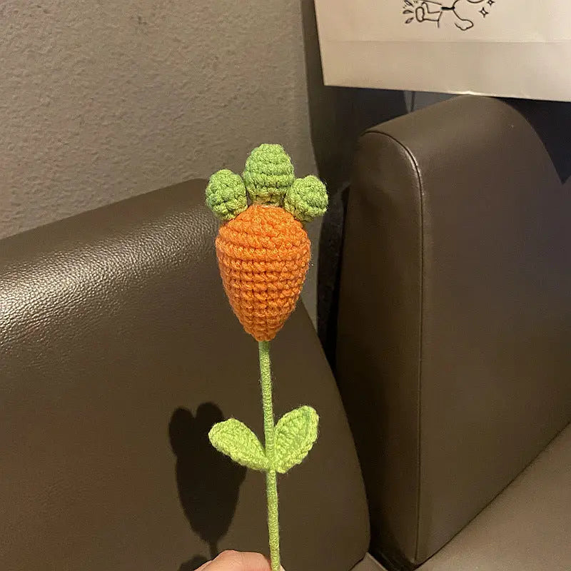 Handmade Crocheted Cute Bunny Carrot Bouquet Joy Gift London