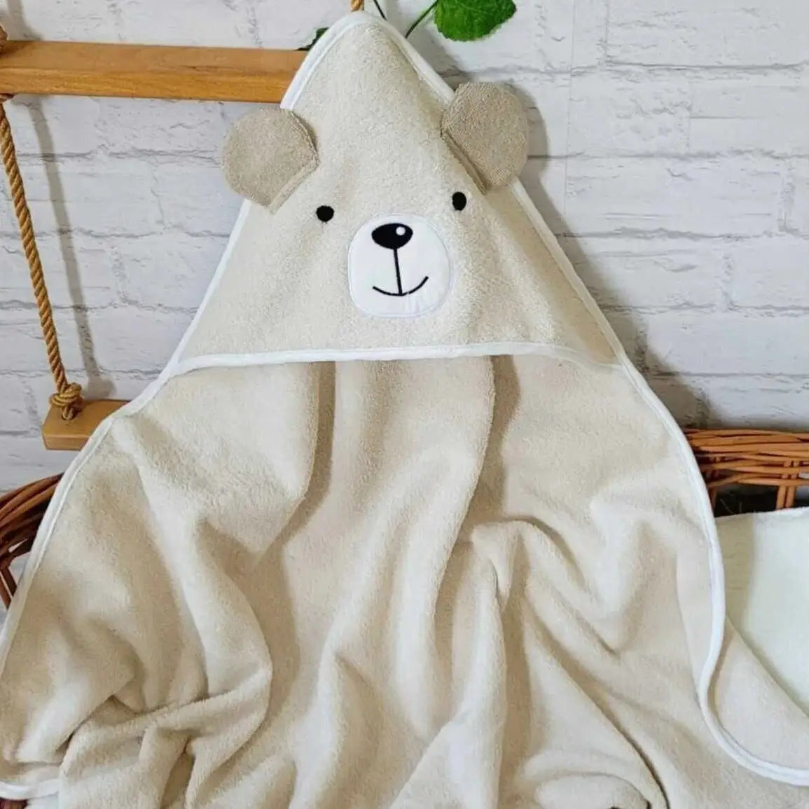 100% Cotton Bear Baby Hooded Towel & Swaddle Blanket  Joy Gift London