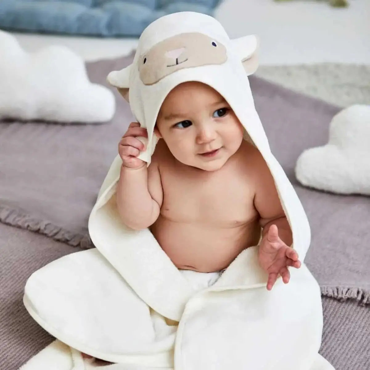 100% Cotton Cow Baby Hooded Towel & Swaddle Blanket  Joy Gift London