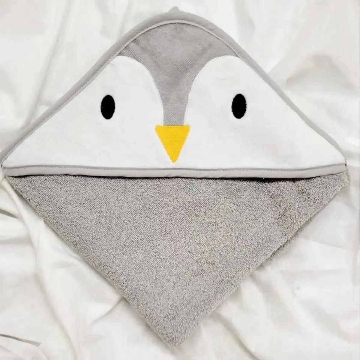 100% Cotton Penguin Baby Hooded Towel & Swaddle Blanket  Joy Gift London