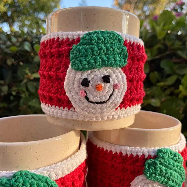 Crochet Cup Covers Christmas Decoration - Joy Gift London