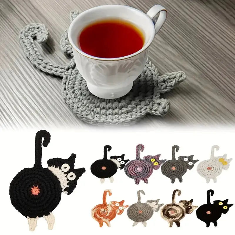 Crochet Cat Coaster - Joy Gift London