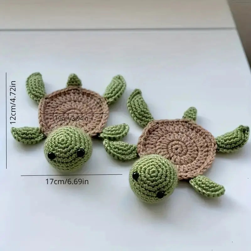 Crochet Cute Turtle Coasters 2pc - Joy Gift London