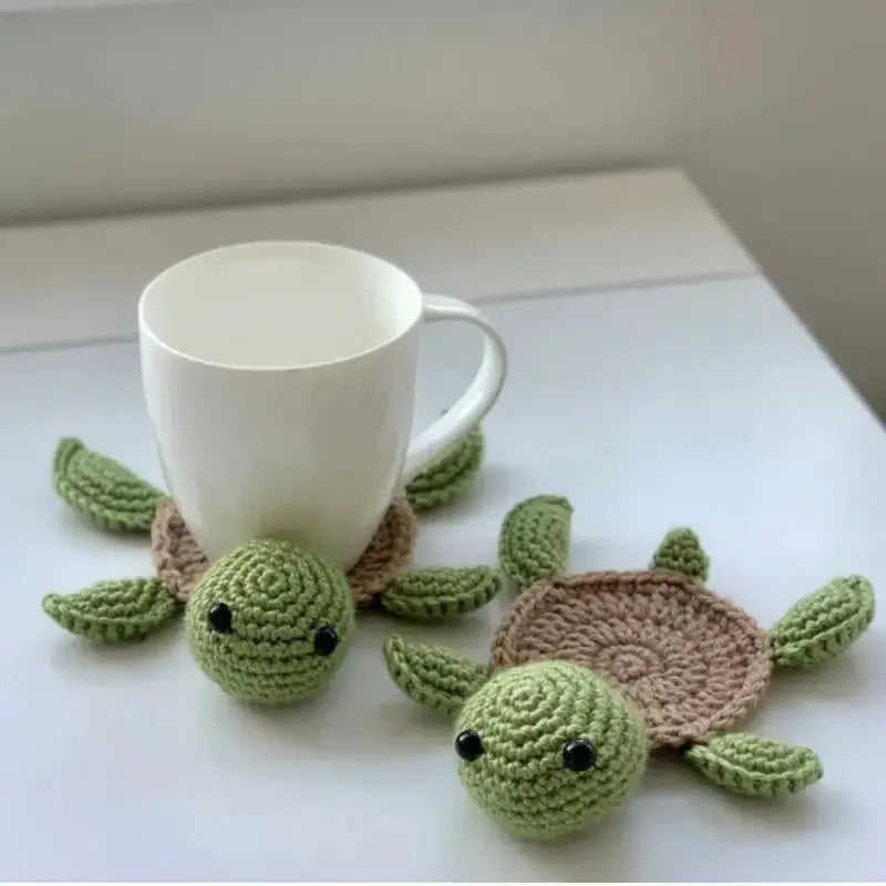 Crochet Cute Turtle Coasters 2pc - Joy Gift London