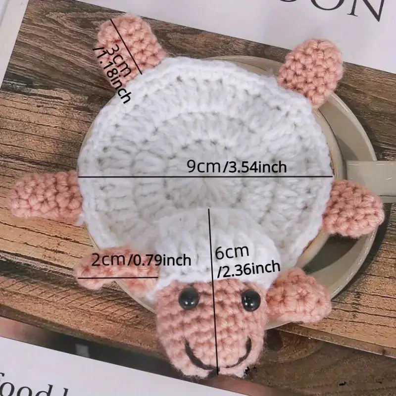 Crochet Cute Sheep Coasters 2pc - Joy Gift London