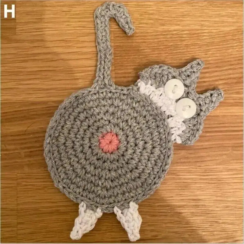 Crochet Cat Coaster - Joy Gift London