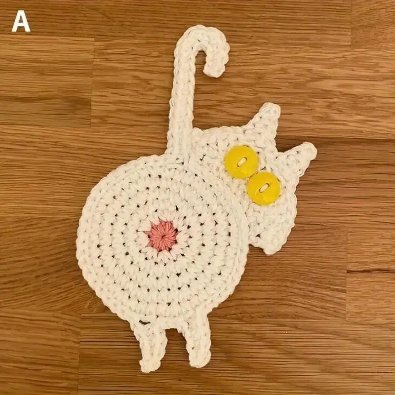 Crochet Cat Coaster - Joy Gift London