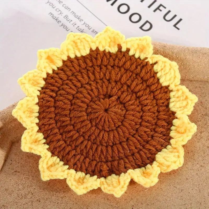 Crochet Sunflower Coaster - Joy Gift London