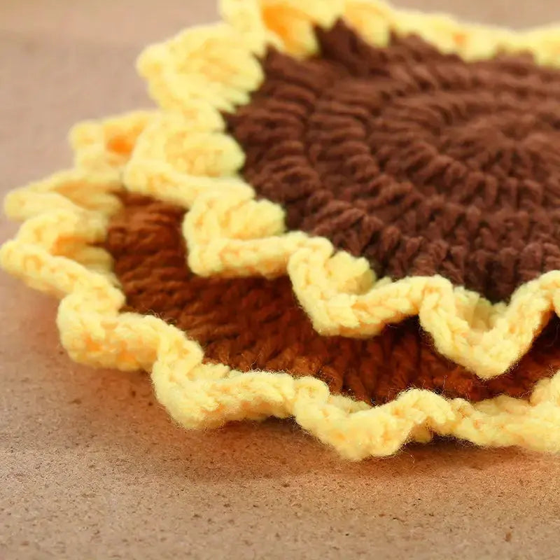 Crochet Sunflower Coaster - Joy Gift London