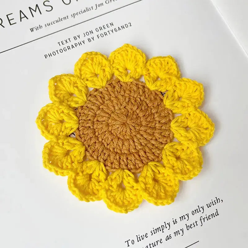 Crochet Sunflower Coaster - Joy Gift London