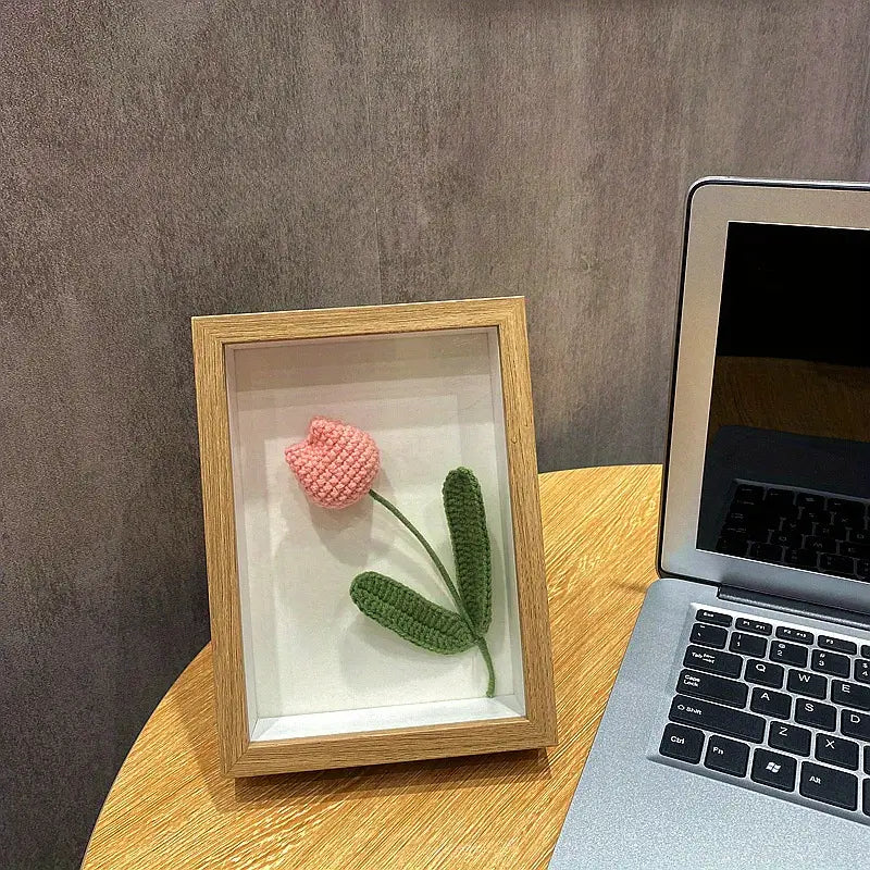 Crochet Pink Tulip With Photo Frame