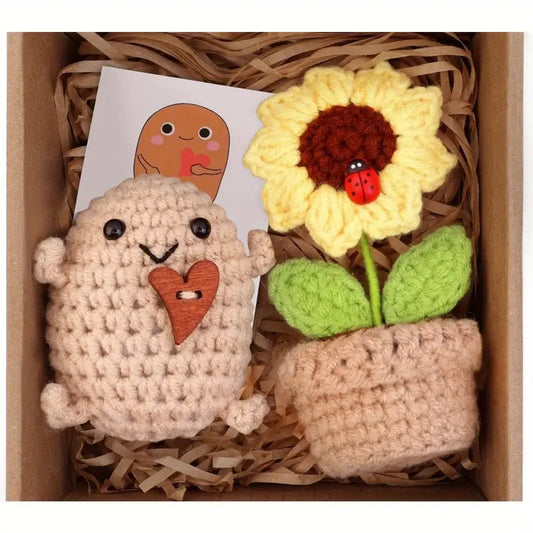 Handmade Positive Mini Potato & Sunflower 2pc