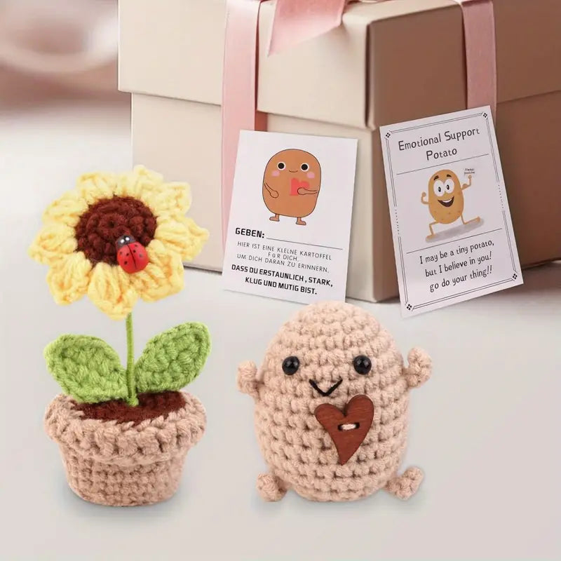 Handmade Positive Mini Potato & Sunflower 2pc