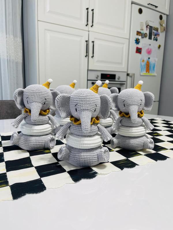 Crochet Cute Elephant Stacking Toy