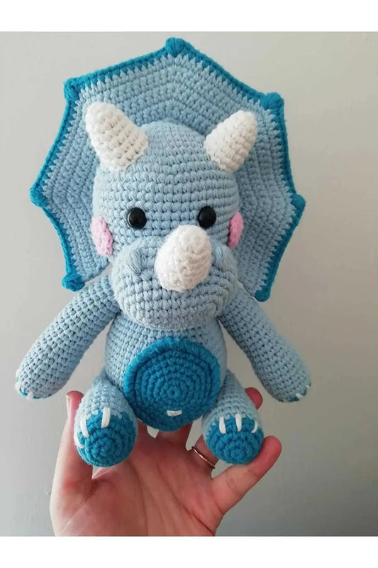 Crochet Cute Triceratops Dino Toy - Joy Gift London