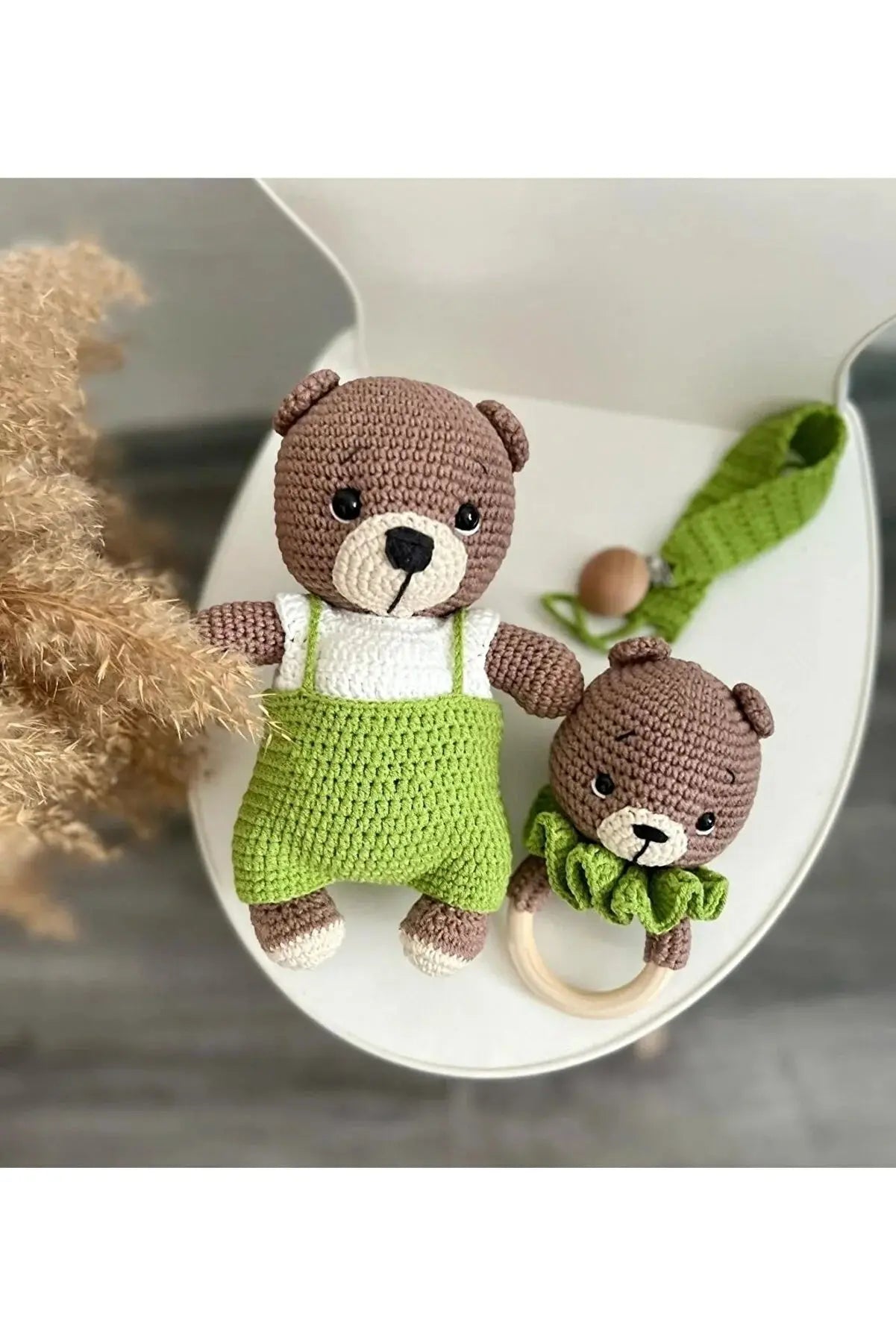 Crochet Newborn Gift Toy Set Teddy Bear 3pc - Joy Gift London