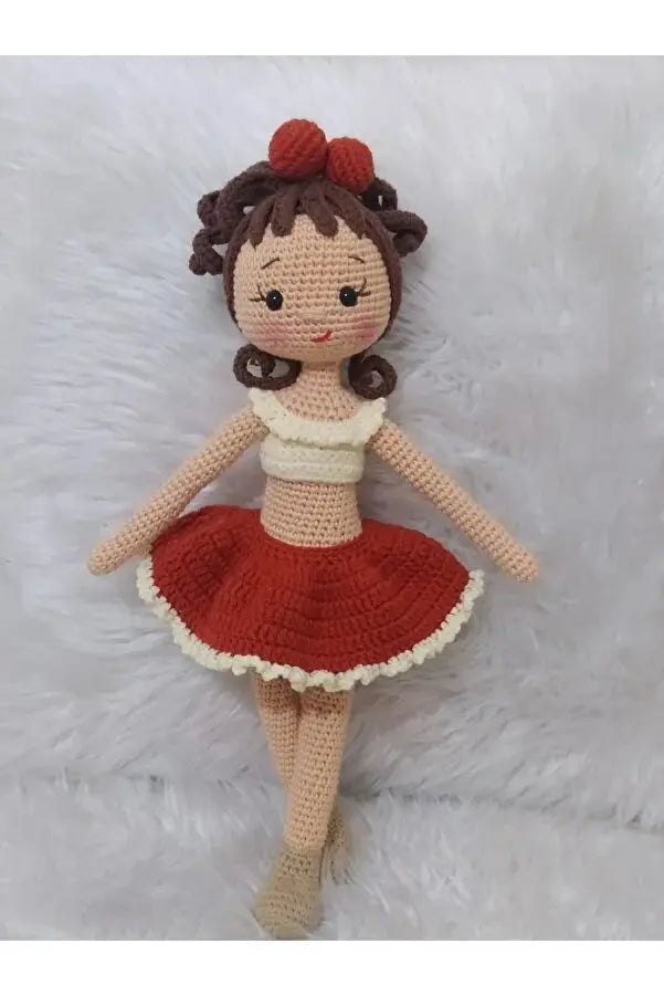 Crochet Little Girl in Fancy Dress Doll Toy (11 color options) - Joy Gift London