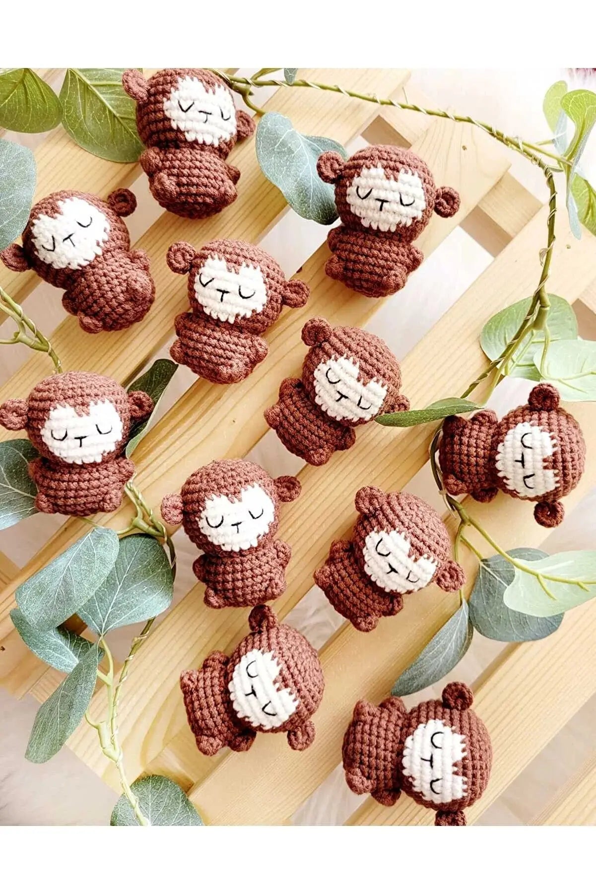 Crochet Monkey Keychain - Handmade Amigurumi Key Accessory for Cute Animal Lovers - Joy Gift London