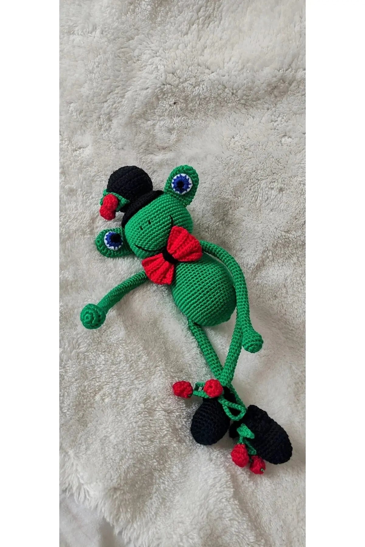 Crochet Cute Frog Boy Toy - Joy Gift London