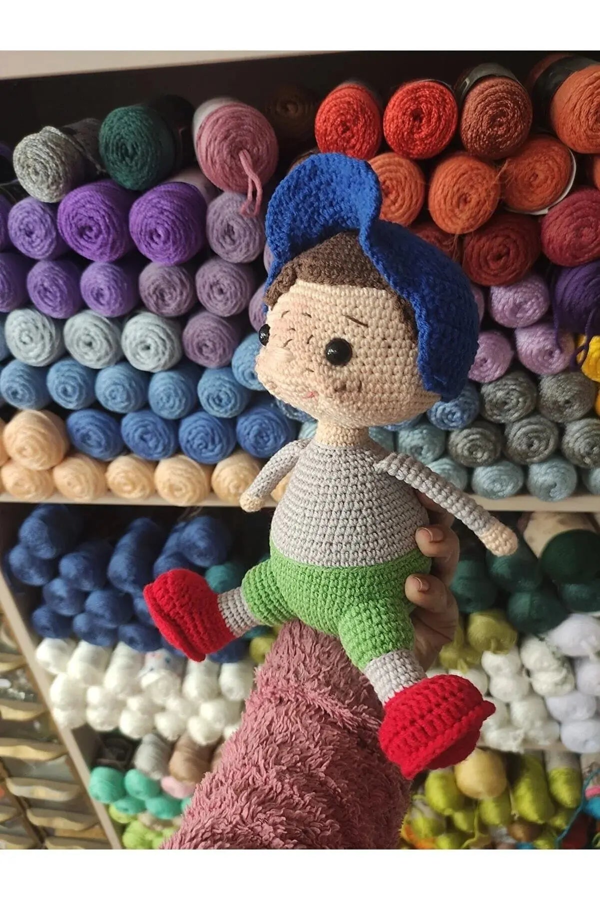 Crochet Little Mischievous Boy Doll Toy - Joy Gift London