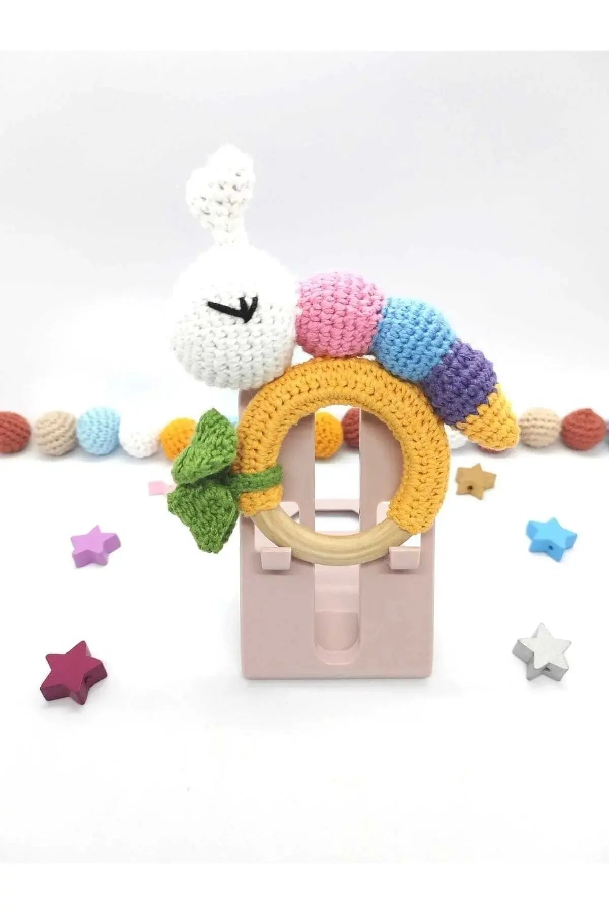 Crochet Rattle Toy Caterpillar - Joy Gift London