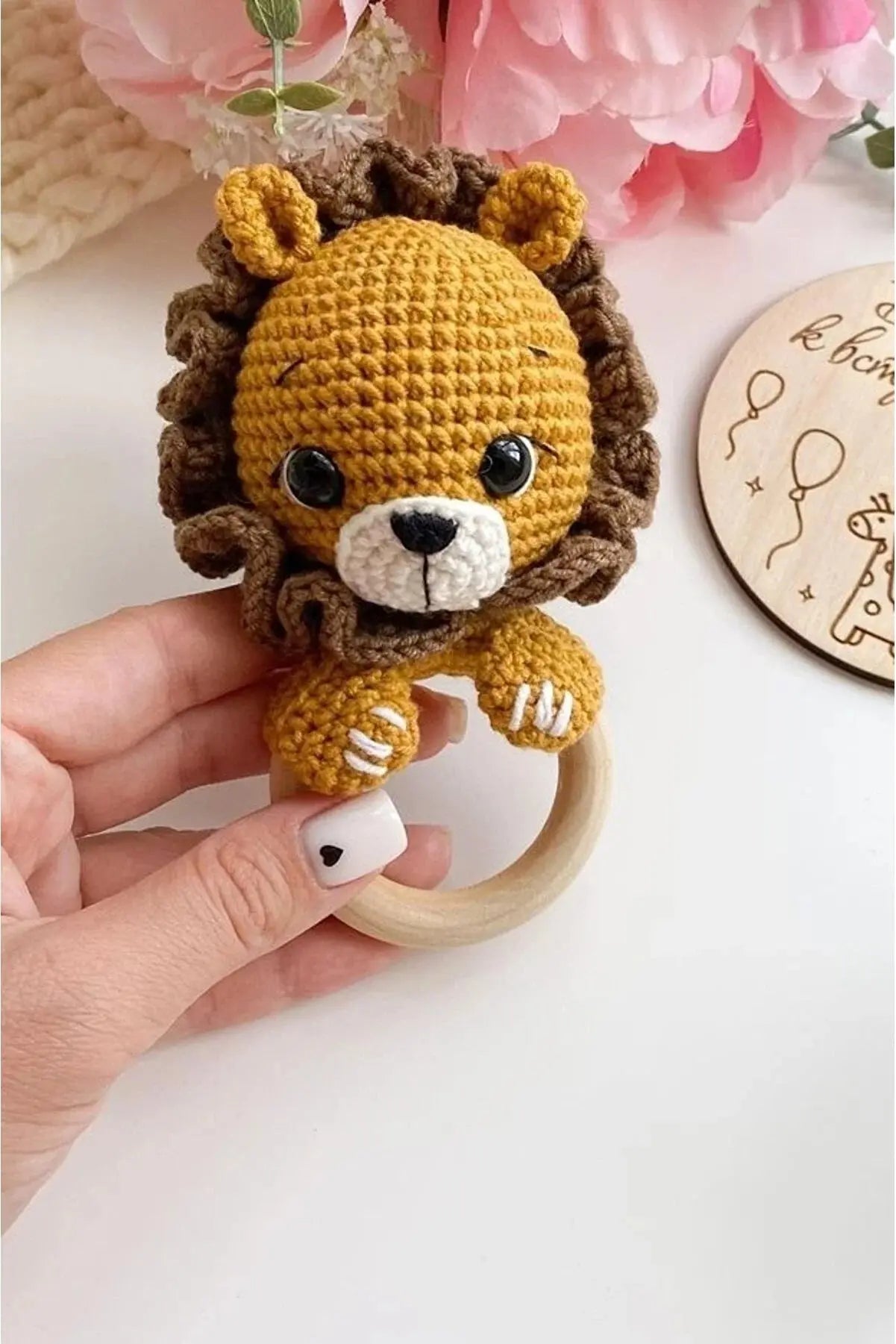 Crochet Newborn Gift Toy Set Lion 3pc - Joy Gift London