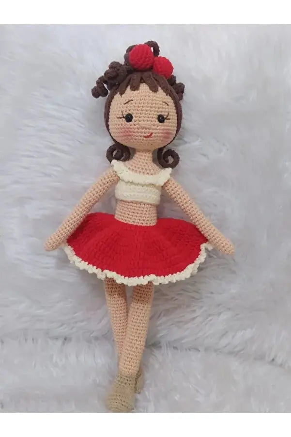 Crochet Little Girl in Fancy Dress Doll Toy (11 color options) - Joy Gift London