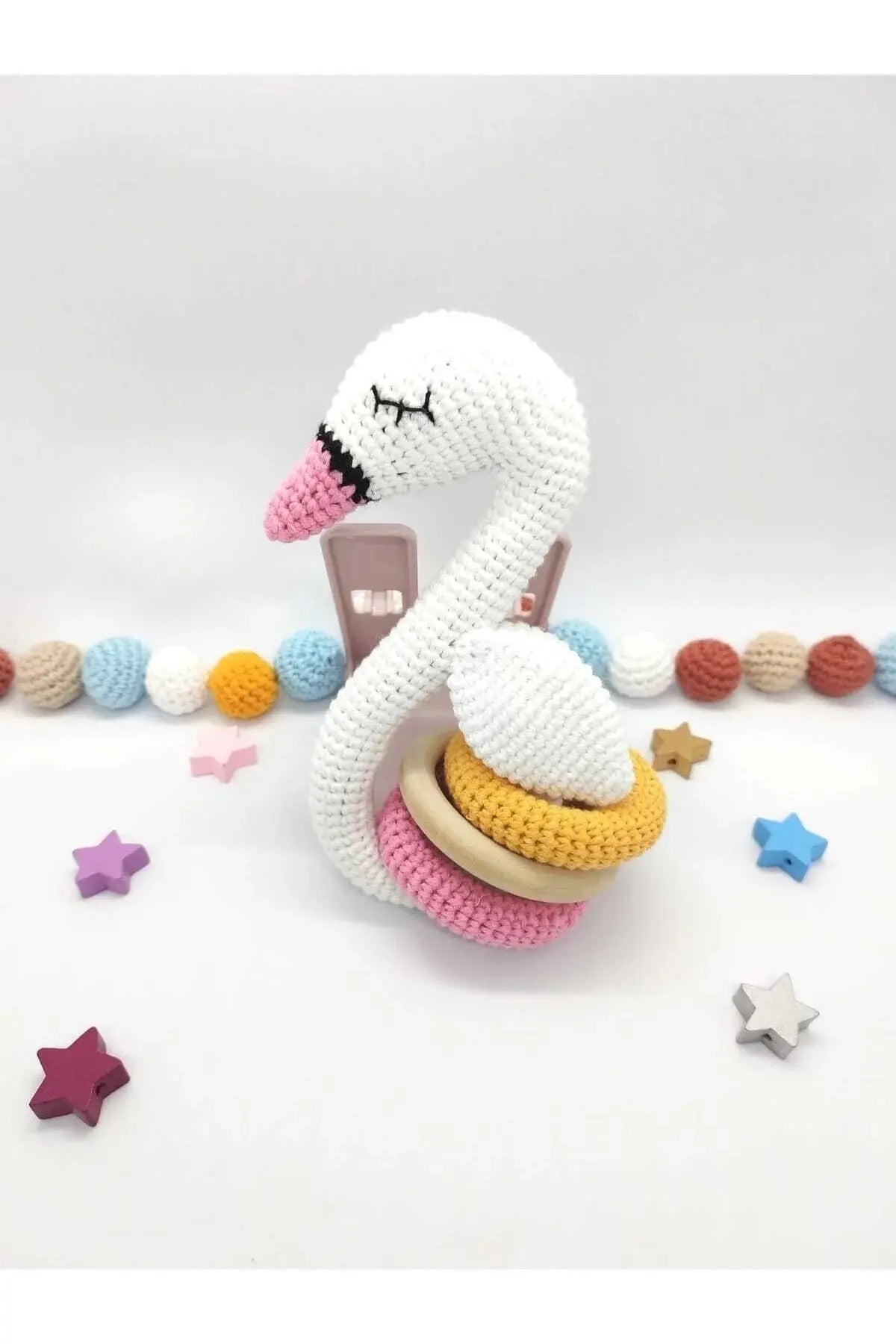 Crochet Rattle Toy Swan - Joy Gift London