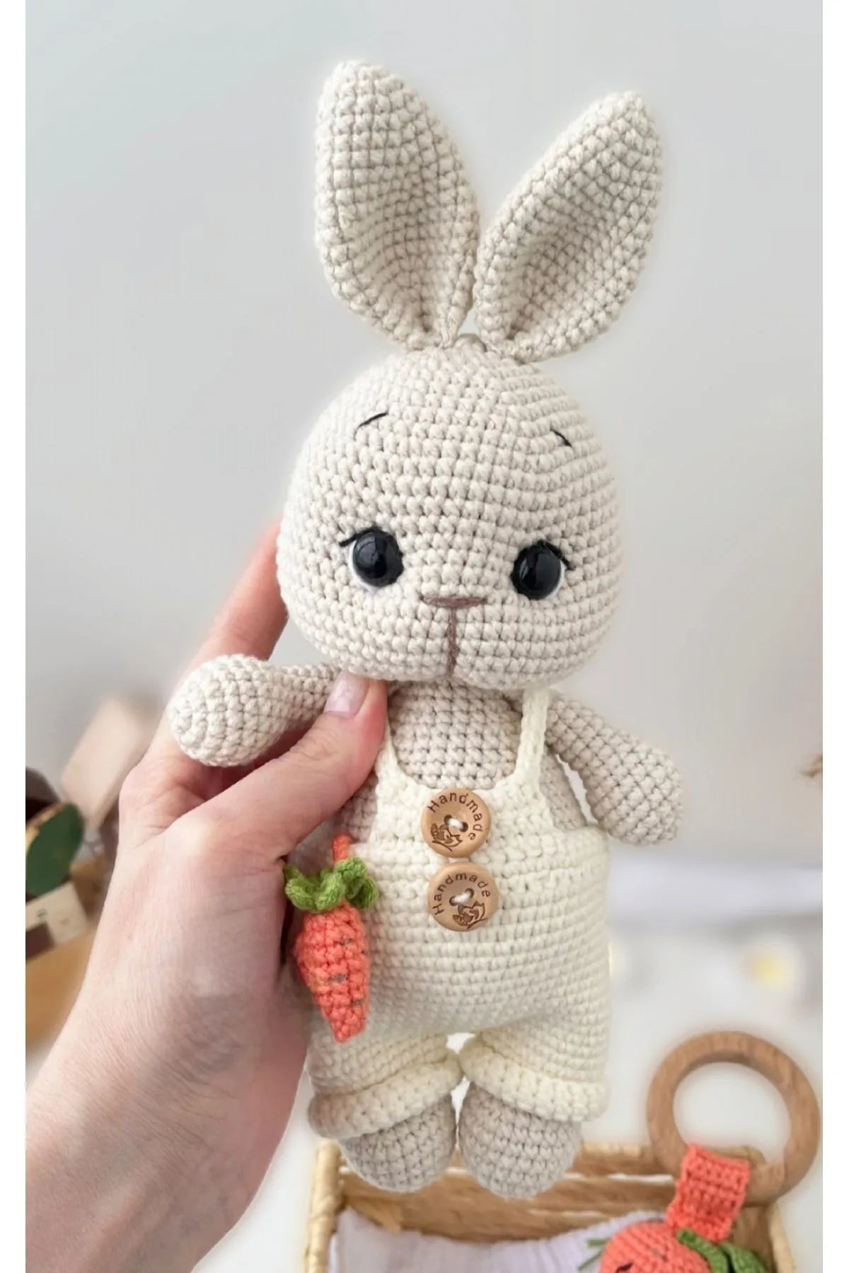 Crochet Cute White Rabbit with carrot