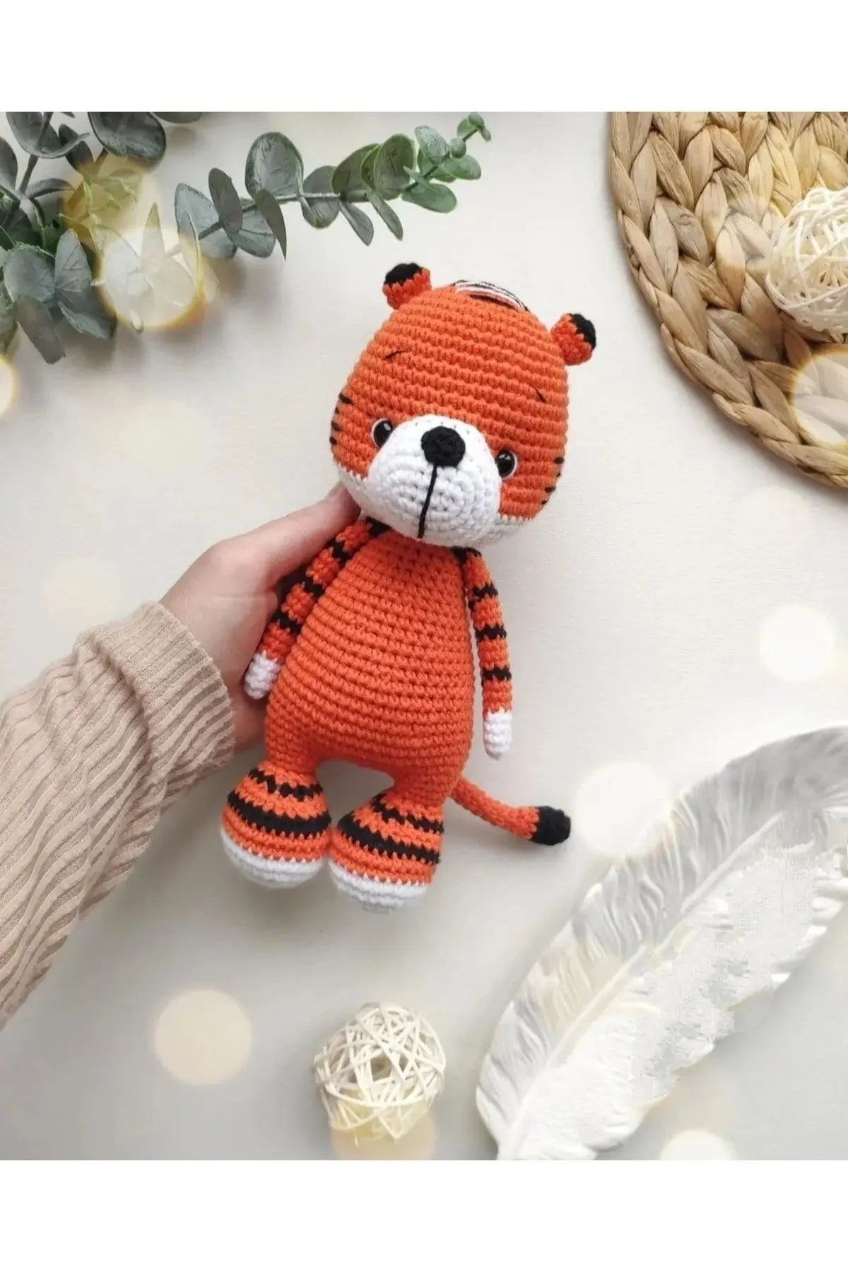 Handmade Crochet Tiger Toy - Adorable and Unique Plush for Kids and Collectors - Joy Gift London