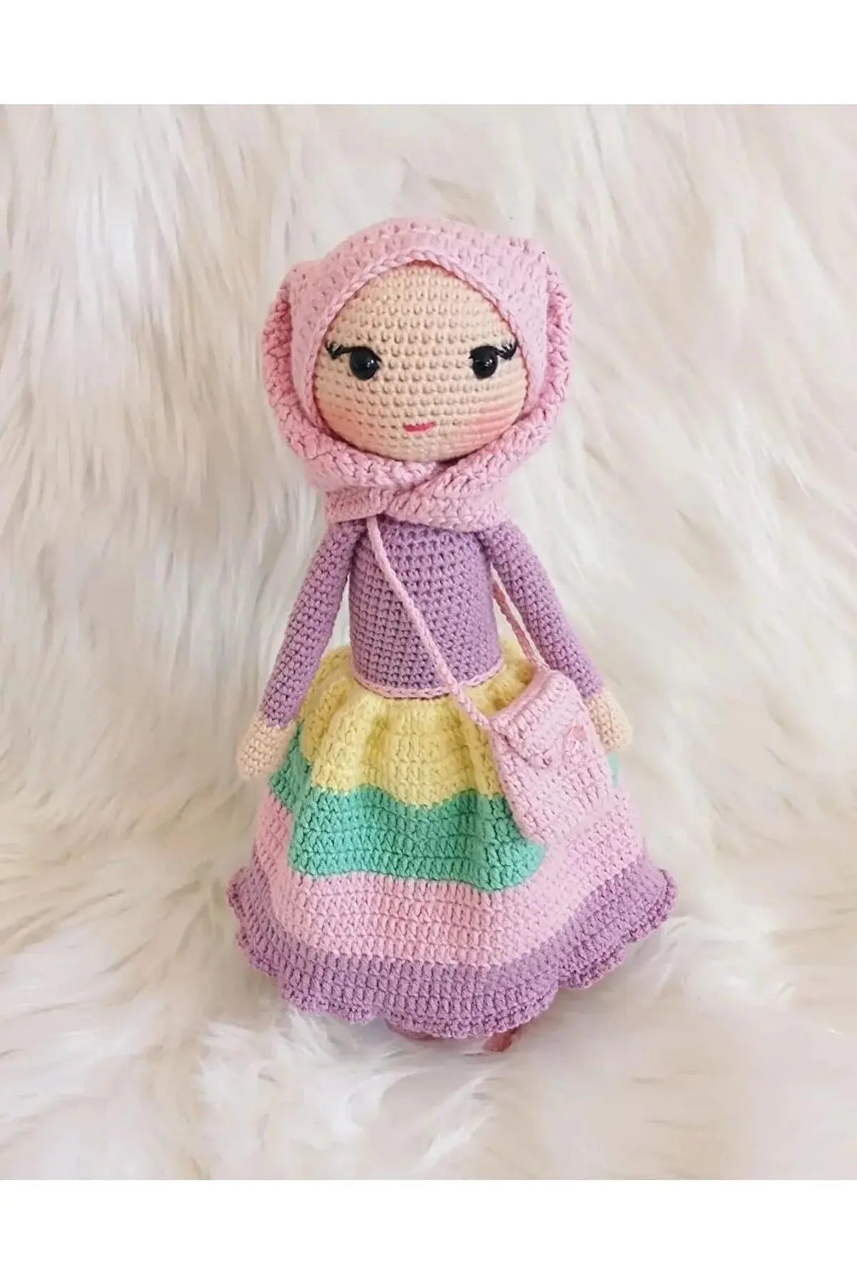 Crochet Hijab Doll with Colorful Dress - Joy Gift London