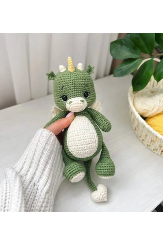 Crochet Cute Green Dino Toy