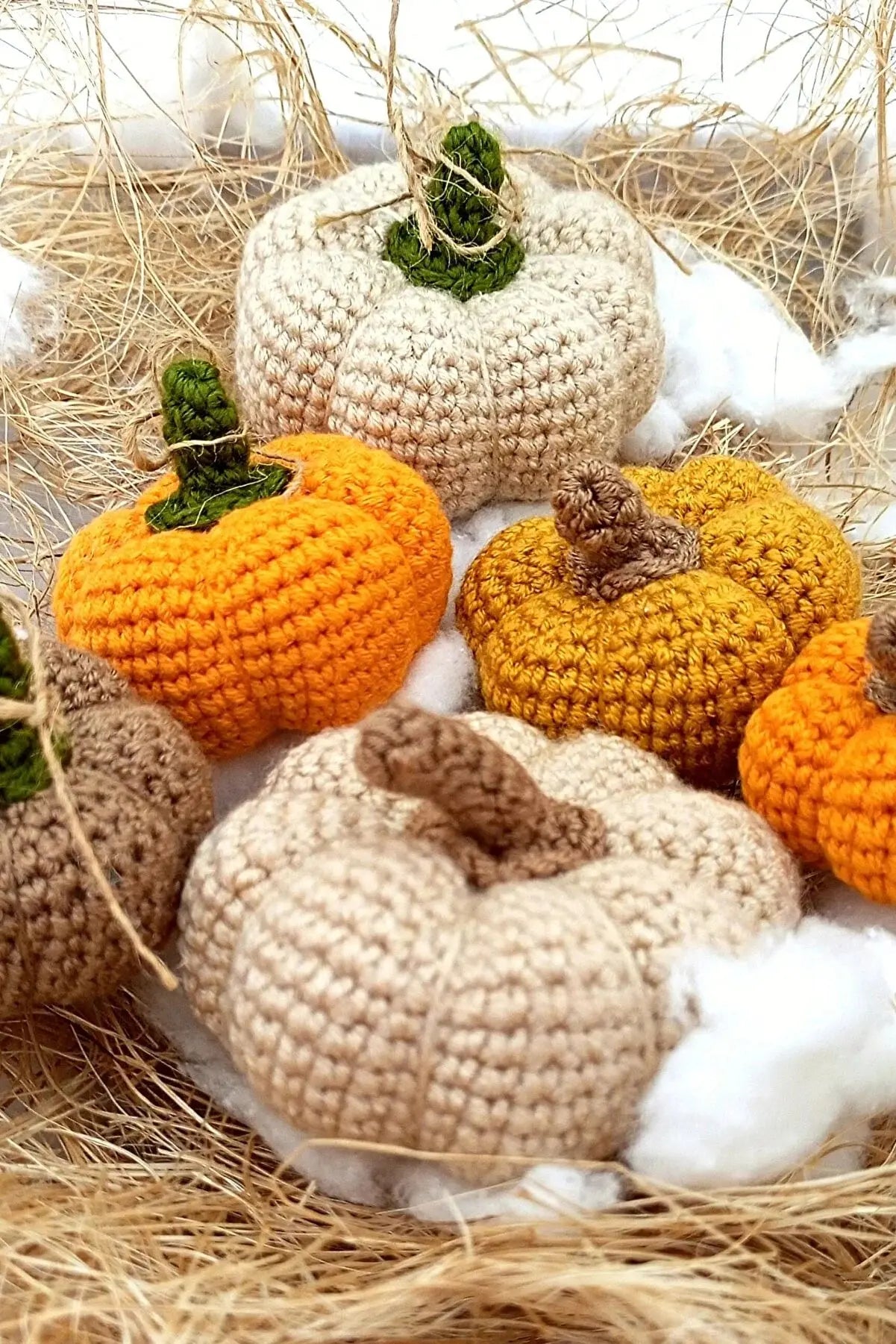 Crochet Pumpkin Halloween Decoration Set - Pack of 6 - Joy Gift London