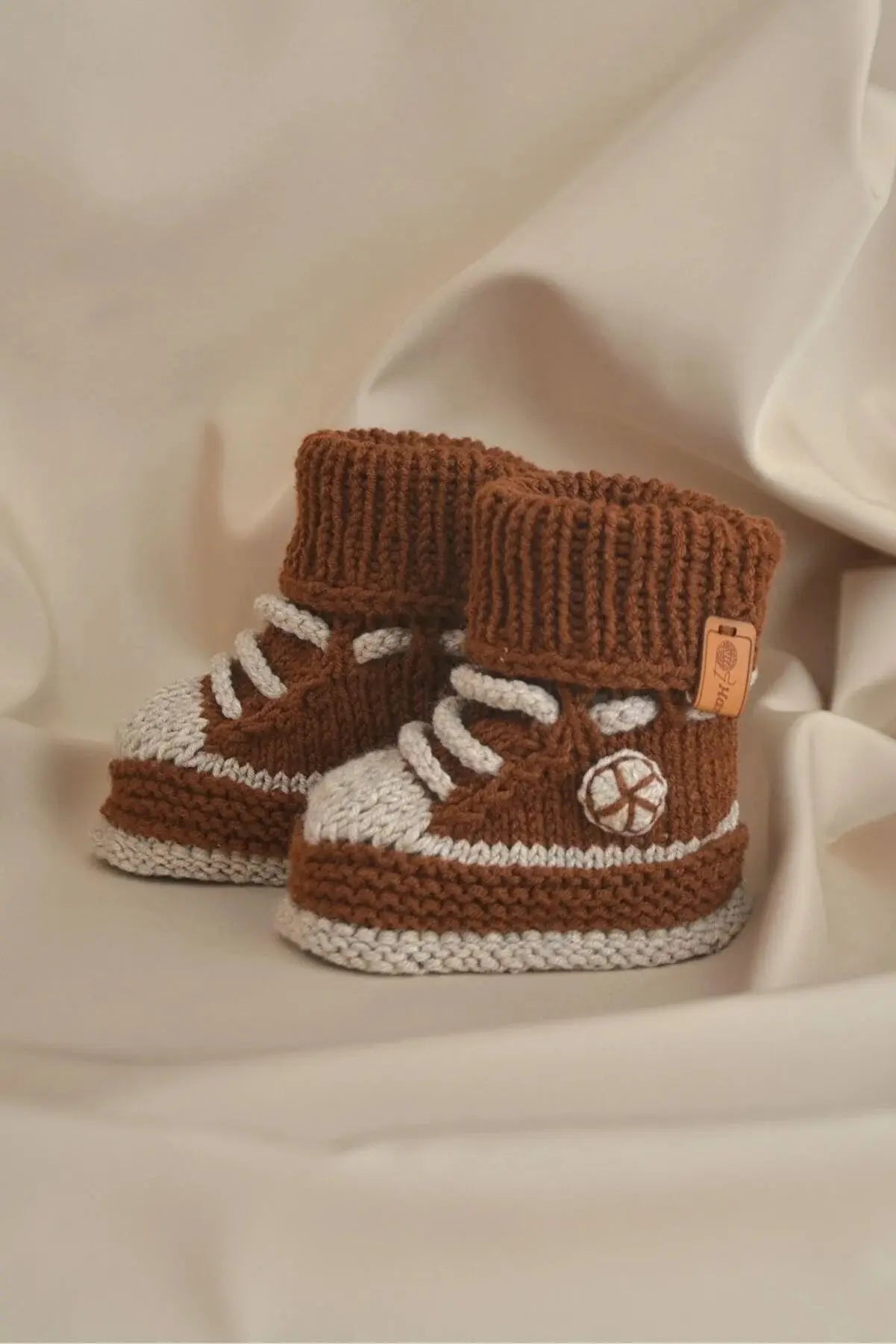 Crochet Baby Sporty Shoes Brown - Joy Gift London