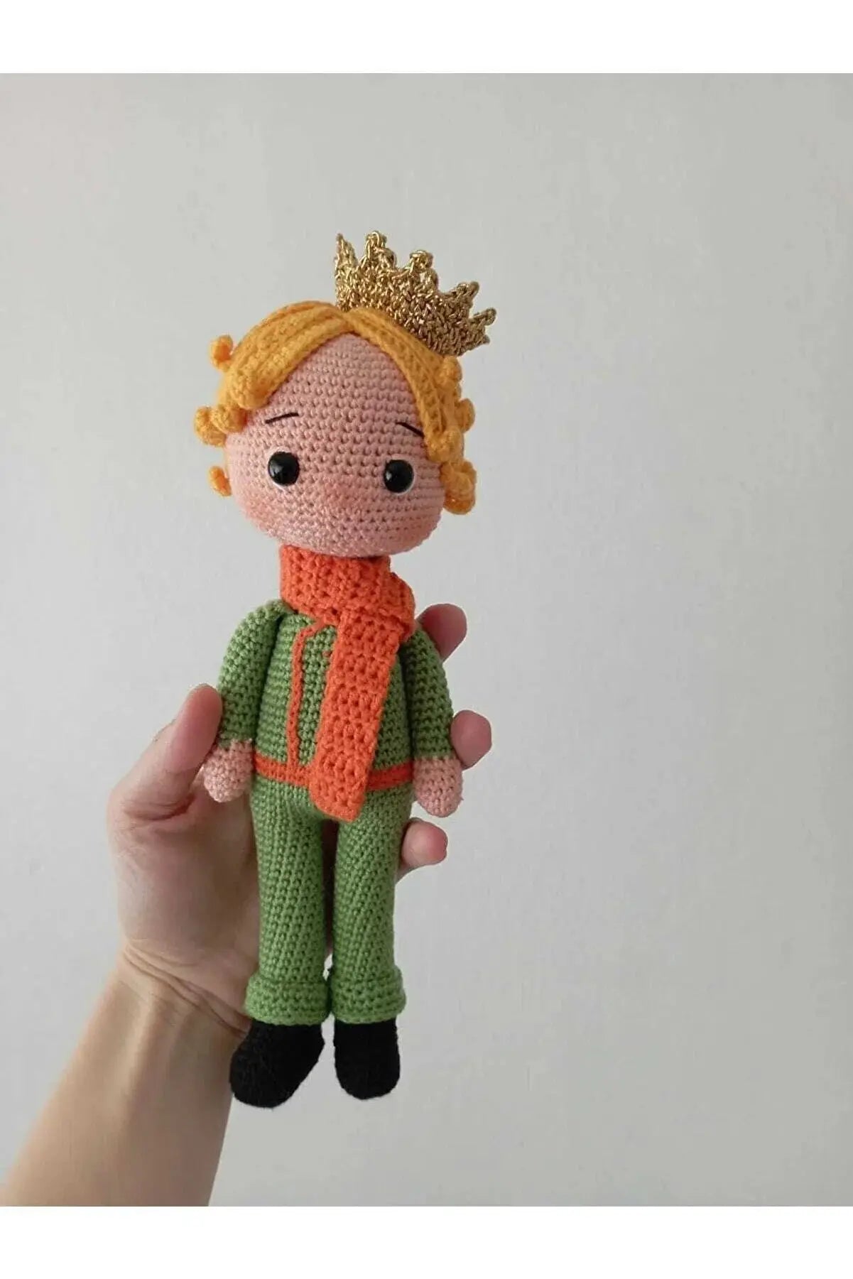 Crochet Little Prince Doll Toy - Handcrafted 100% Cotton Amigurumi Knitted Toy (12 inches) - Joy Gift London