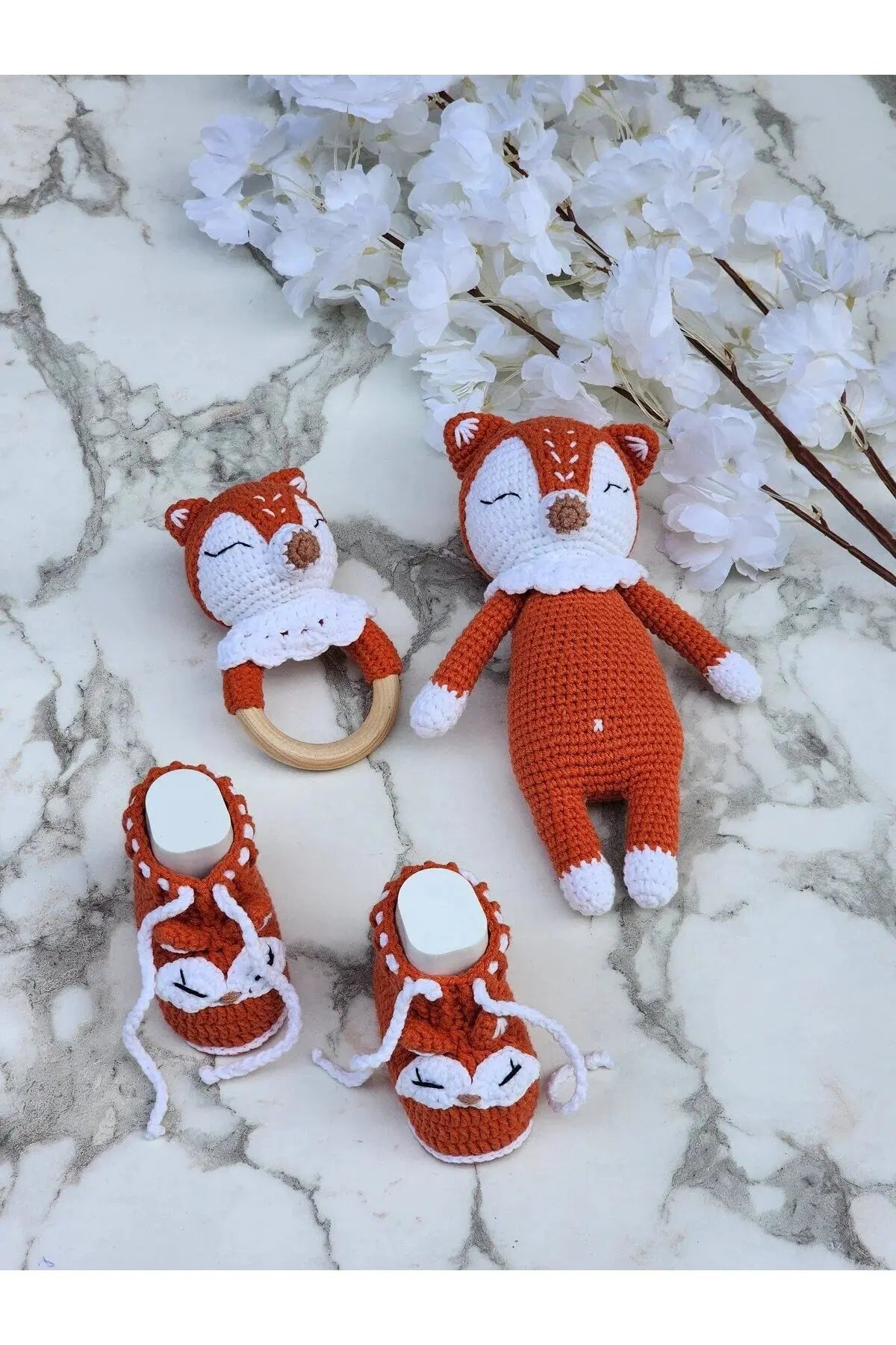 Crochet Newborn Toy Gift Set Fox - Joy Gift London