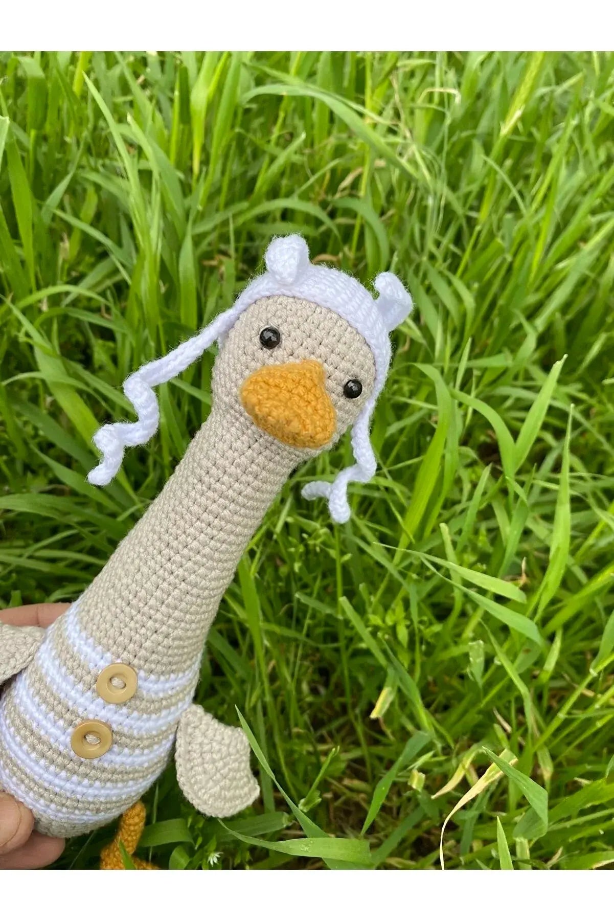 Crochet Cute Pilot Duck Toy - Joy Gift London