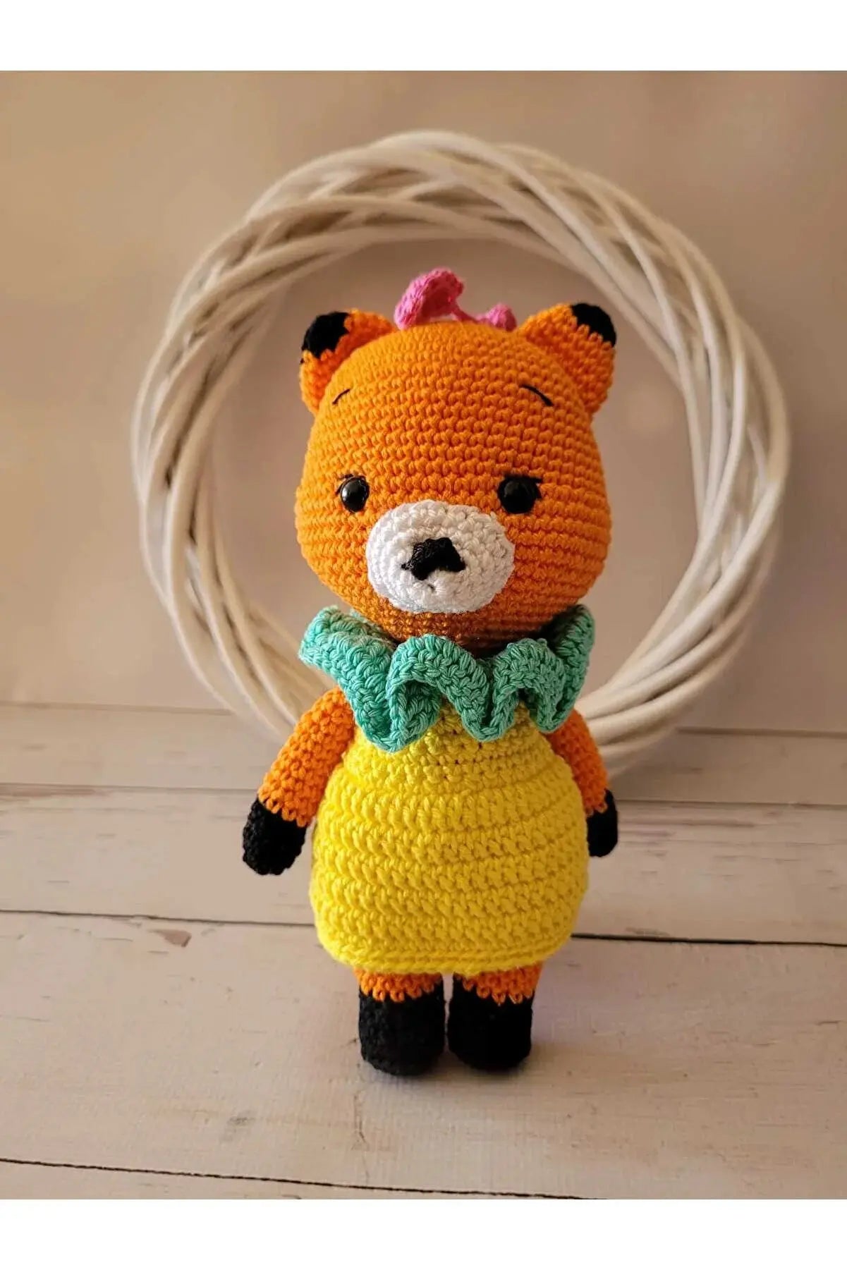 Crochet Fox Girl Toy Plush | Soft and Cuddly | Handcrafted | Imaginative Play - Joy Gift London